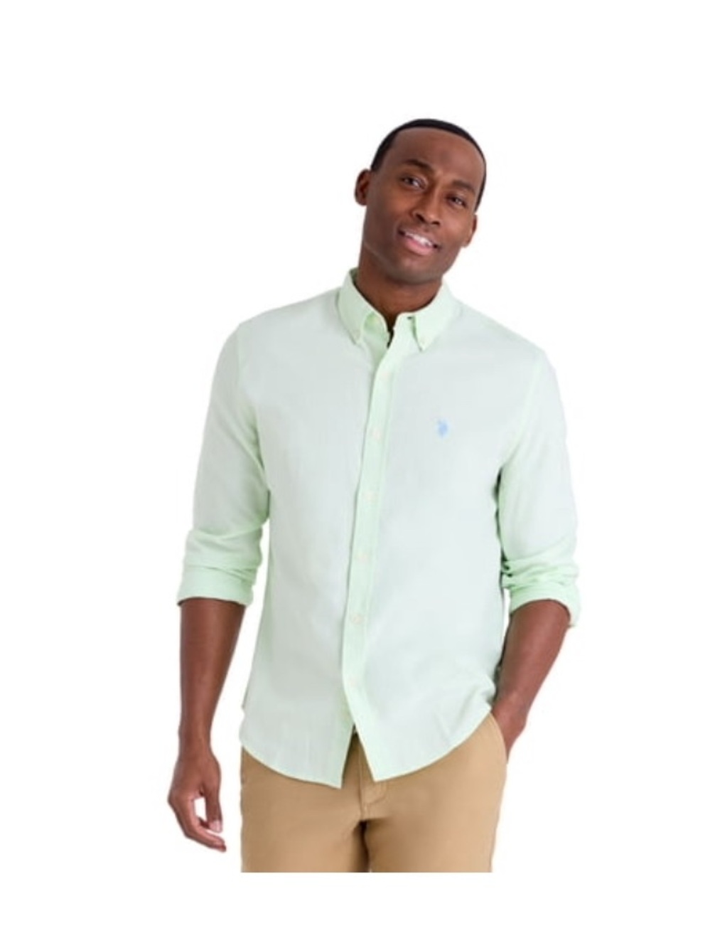 U.S. Polo Assn. Pastel Green Long-Sleeve Button-Down Shirt